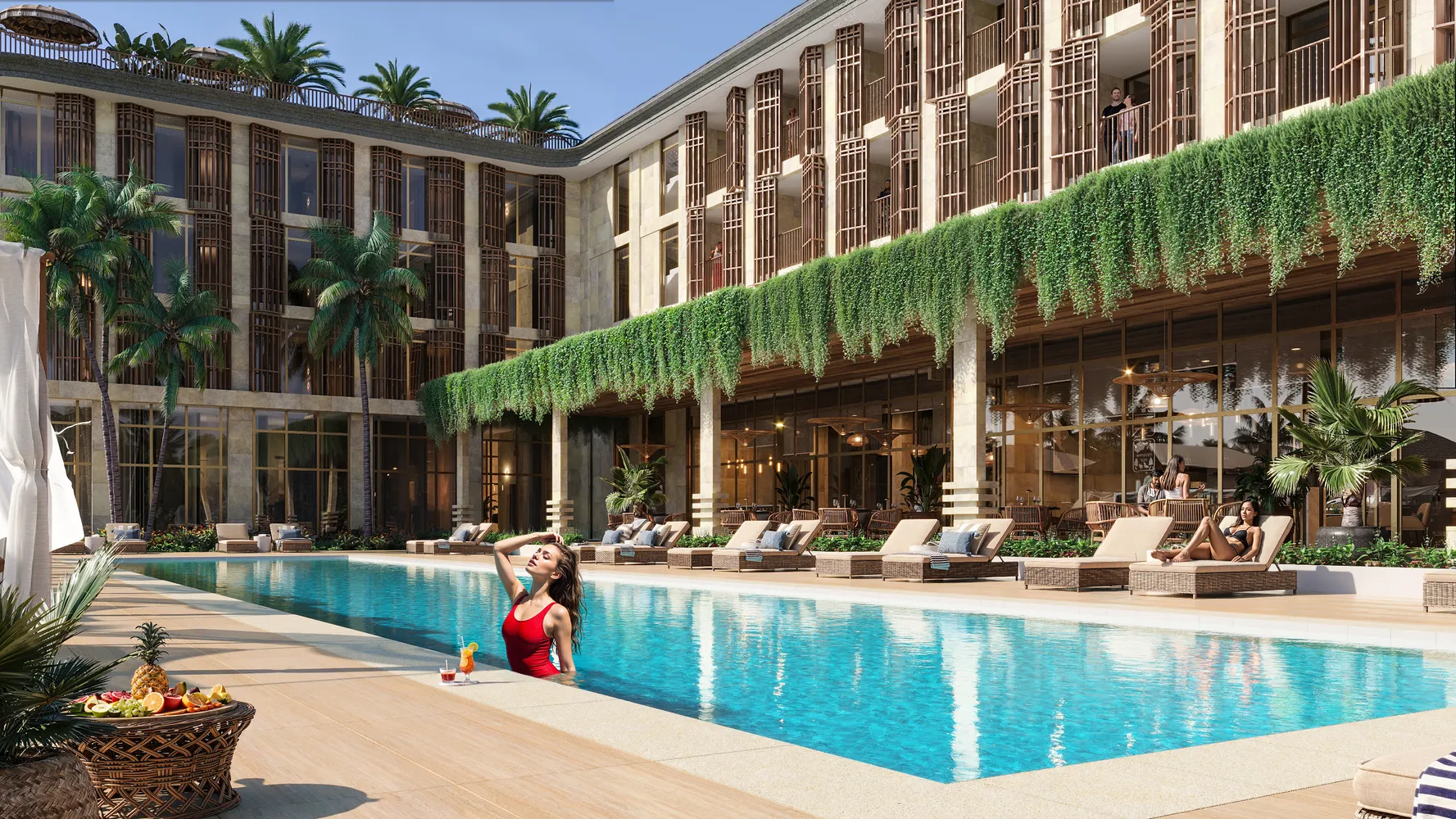 Ramada Nusa Dua — освещённая территория вечером